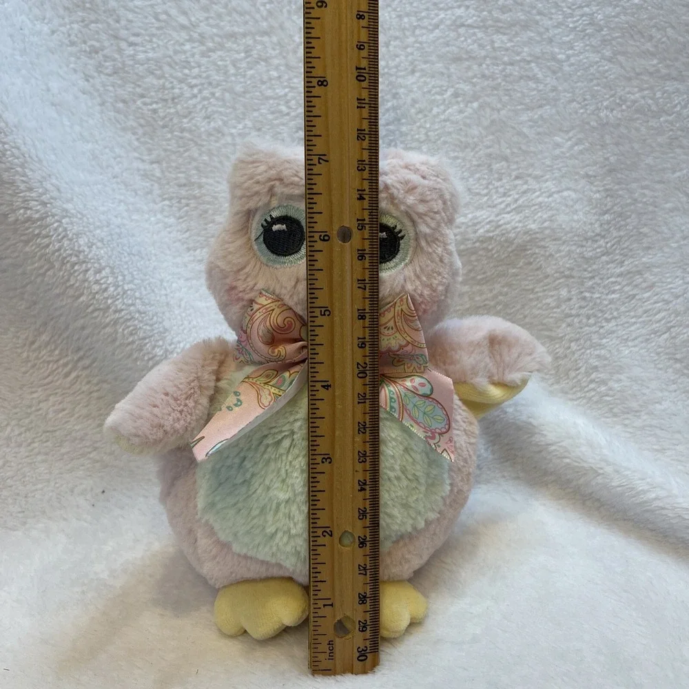 Pink Owl Plush‎ Stuffed Animal with Bow Childrens Decor Collectible Toy